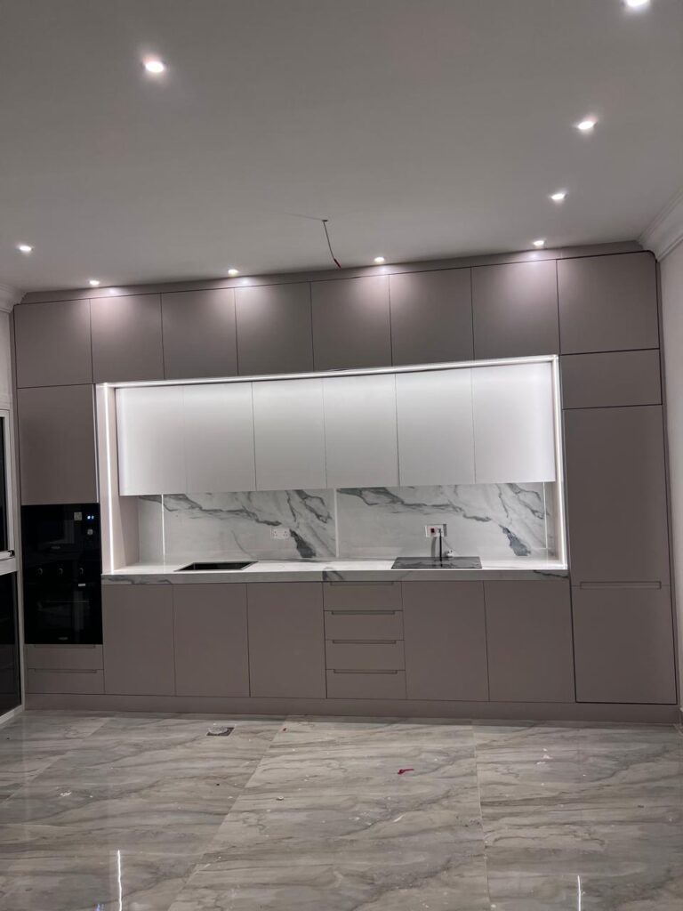 Elegant kitchen storage solutions from trusted kitchen carpentry services Dubai