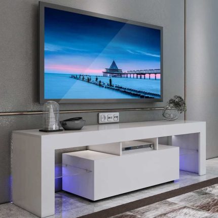 Minimalist floating TV Units Abu Dhabi crafted with premium materials